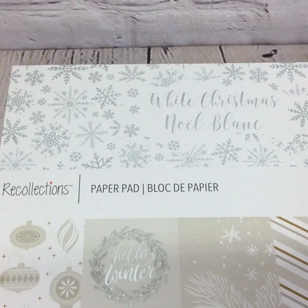 Recollections Scrapbook Paper 12x12 48 Sheets 24 Designs White Christmas Holiday